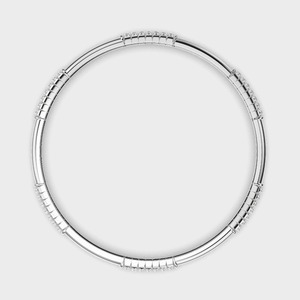 IGI Certified Lab Grown Round Diamond Ribbed Designer <b>Bangle</b> <b>Bracelet</b> in 9K Yellow / White / Rose Gold - Product Image 2