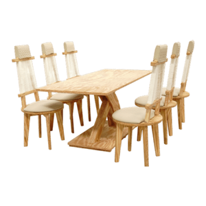 Table à manger d'extérieur moderne en bois naturel écologique et imperméable pour salon - Product Image 1