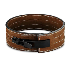 Boucle à levier fabriquée Ceinture d'haltérophilie en cuir de vachette pour la gymnastique Ceinture de trempage d'haltérophilie - Product Image 1