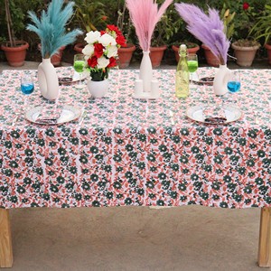 Vintage Indian Floral Block Print Premium Quality Handmade Cotton <b>Tablecloth</b> <b>Square</b> Covers Napkin/Placemat/Runner Modern Party - Product Image 2