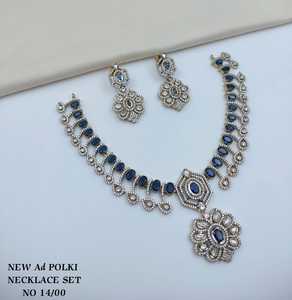 Silver Plated Brass Bridal <b>Set</b> Choker Necklace Drop Earrings Tikka Ethnic Zircon Trendy Wedding Engagement Anniversary Latest - Product Image 1