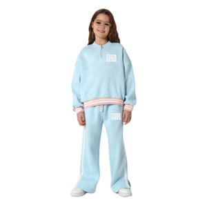 Ensemble de survêtement évasé personnalisé 100 % coton imprimé en relief pour bébés garçons et filles, idéal pour l'hiver, avec 50 modèles différents - Product Image 1