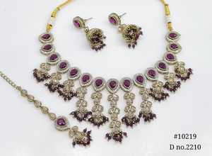 Bijoux Mehendi sert 10219, collier Polki Kundan, bijoux aspect émeraude, bijoux de mariée pakistanais pour mariage, fête, femmes. - Product Image 2