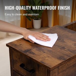 Farmhouse Style Nightstand with Charging Station 3 Tiers End <b>Table</b> 1 Drawer <b>Storage</b> Cabinet <b>Side</b> <b>Table</b> with USB Port - Product Image 6