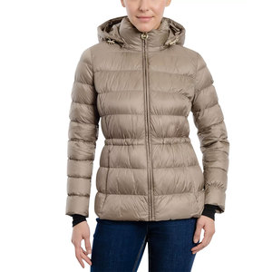 Chaqueta Acolchada con Capucha para Mujer, Diseño Único, Abrigo Acolchado de Invierno, Cálido, de Poliéster, Color Sólido - Product Image 3