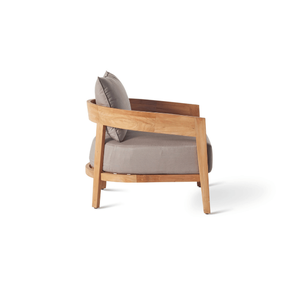 เก้าอี้พักผ่อนกลางแจ้งไม้สักแท้พร้อมออตโตมัน ชุดเก้าอี้อาบแดดทันสมัยสำหรับสวน ริมสระน้ำ รีสอร์ท วิลล่า โรงแรม - Product Image 3