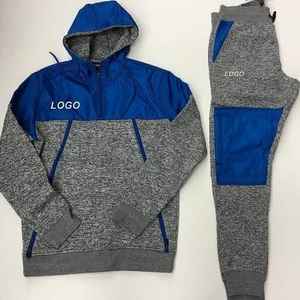 ชุดวอร์มผู้ชายไซส์ใหญ่แบบใหม่สำหรับฤดูหนาว มีฮู้ด สีพื้น อุ่นสบาย ผลิตจากผ้าฝ้าย 100% คุณภาพสูง รับผลิตแบบ OEM ชุดกีฬาวิ่งออกกำลังกาย ดีไซน์ 2 in 1 - Product Image 1