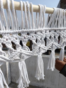 <b>White</b> Geometric Woven Macrame Tassel Wall <b>Hanging</b> Boho Luxury Living Room Decor - Product Image 3