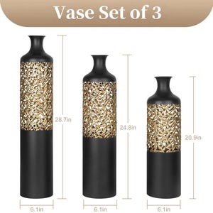 Designer <b>Metal</b> Decorative <b>Vase</b> for Tabletop Display, Premium Home Decor Accent for Events - Product Image 3