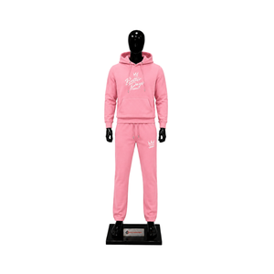 Conjunto Deportivo Personalizado Rosa para Hombre, Sudadera con Capucha y Pantalones Jogger, Logotipo Impreso, Ropa Deportiva Casual, Venta al Por Mayor OEM - Product Image 1