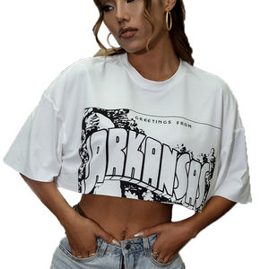 T-shirts et hauts courts pour femmes, coupe slim, respirants, en coton/polyester, design tendance, personnalisables dans toutes les couleurs et tailles - Product Image 4