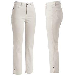 Jean décontracté pour femme, taille mi-haute, cinq poches, coupe droite, teint en pièce, lavable, respirant, extensible, longueur intégrale, Printemps-Été 6.93 - Product Image 1