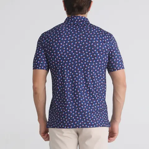 Polo à manches courtes imprimé pour homme, coupe classique, décontracté, 100% coton popeline respirant, motif imprimé, vente en gros, 100% polyester - Product Image 2