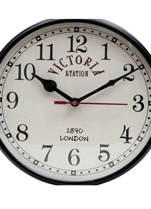 Horloge murale vintage Victoria Station 1890 Londres, mouvement à quartz, métal, style traditionnel, décorative - Product Image 5