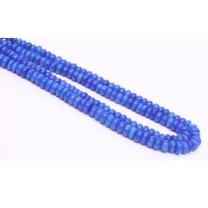 Magnifiques perles d'opale bleu riche, forme ronde, lisses, 16 pouces, 7-10 mm, perles d'opale bleue unie, pour la création de bijoux. - Product Image 5