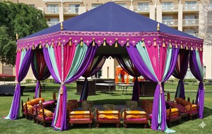 บริการติดตั้งเต็นท์งานแต่งงาน Heena พร้อมตกแต่งหรูหราสไตล์มหาราชาอินเดีย เต็นท์งานแต่งงานพรีเมียมสีน้ำเงินและสีขาว พร้อมจัดเตรียมเต็นท์สำหรับงานอีเว้นท์ - Product Image 4