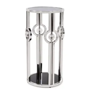 Moderno Soporte para Flores Hecho a Mano en Hierro Cromado con Diseño Circular para Decoración del Hogar y Uso en Interiores - Product Image 1