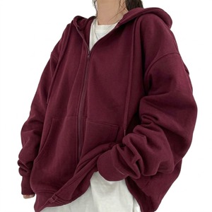 Sweat-shirt à capuche zippé pour femme de haute qualité, 100% coton, style streetwear - Confortable pour les saisons d'automne et de printemps - Product Image 2