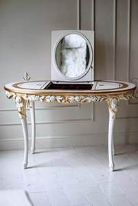 Traditional Hand Curved Console <b>Table</b> Antique Design Entrance <b>Table</b> Oval Shape <b>Mirror</b> Frame wooden Top Hallway Entryway <b>Table</b> - Product Image 1