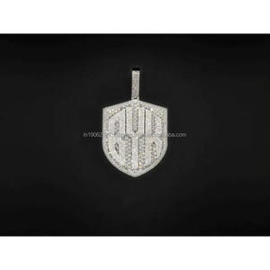 Iced Out Moissanite Diamant Pendentif Hip Hop Bling Bijoux 925 Argent Baguette & Round Passes Diamant Testeur - Product Image 1