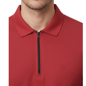High Quality 180 Gsm 1/4 Zipper Sublimation Cotton for Shirt Turn <b>Down</b> Collar Regular Fit Breathable Golf Wear for Men - Product Image 3