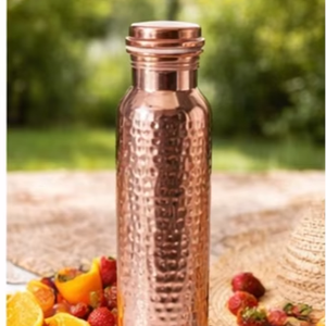 Diamond 100% Pure <b>Copper</b> Gold 750ml Leakproof Lid Water <b>Bottle</b> for <b>Drinking</b> Ayurvedic Use Microwave & Dishwasher Safe - Product Image 2