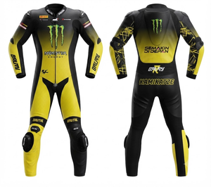 Traje de Carreras Personalizado para Hombre en Cuero Vacuno/Canguro, Mono de Una Pieza con Armadura de Nivel 2 CE, Hecho a Medida, Protección OEM - Product Image 1