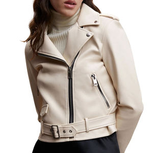 Custom Cream Ivory Women’s Genuine Leather <b>Biker</b> <b>Jacket</b> Slim Fit Asymmetrical Zip Motorcycle Fashion <b>Jacket</b> - Product Image 1