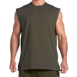 Camiseta sin mangas de punto para hombre, color verde oliva, cuello redondo, estilo casual. - Product Image 5