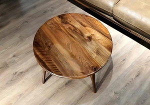 Round Wood <b>Coffee</b> <b>Table</b> <b>Midcentury</b> Modern Handmade Living Room Furniture - Product Image 4