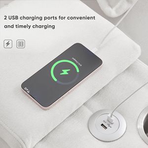 Nuovo Divano a U Moderno da Interno 123*55 Pollici, Simmetrico, 6 Posti Imbottiti con Chaise Longue, Portabicchieri e Porte USB, Video Disponibile - Product Image 5