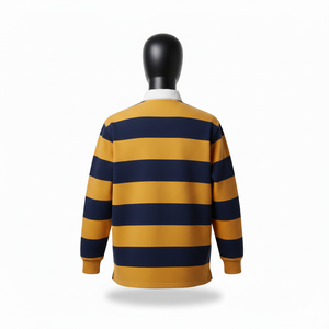 เสื้อรักบี้ผ้าฟลีซคอตตอน 100% แขนยาว หนานุ่ม ปักโลโก้ด้านหน้า สำหรับผู้ชาย รับผลิตแบบ OEM ODM ขายส่ง - Product Image 4