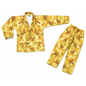 Kimono BJJ unisexe, design hexagonal jaune brun, coupe régulière, respirant, 100% coton, uniforme d'arts martiaux, Gi adulte, vêtements de Jiu Jitsu - Product Image 1