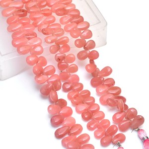 Perles de quartz AAA+ lisses en forme de poire de 8 mm à 12 mm, perles de quartz naturel pêche-guava, pierres semi-précieuses en vrac pour la fabrication de bijoux - Product Image 4