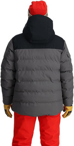 Chaqueta Acolchada Gris para Hombre, con Cremallera Roja, Capucha, Impermeable, Cortavientos, Ropa de Invierno, Manga Larga, Color Sólido, Relleno de Poliéster - Product Image 2