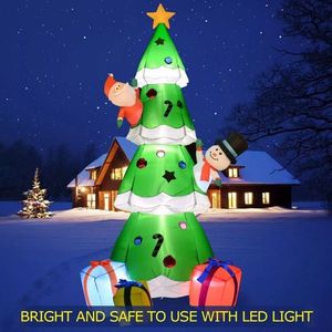 Babbo Natale e Pupazzo di Neve Gonfiabili in PVC da 2,4 Metri per Decorazioni Natalizie da Esterno con Luci LED - Product Image 3