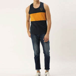 High Quality Cotton <b>Sports</b> Muscle Gym Tank Top Two Tone Sleeveless <b>Vest</b> <b>for</b> <b>Men</b> Custom Size XL-<b>for</b> Bodybuilding and Running - Product Image 4