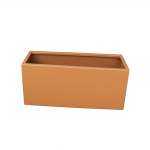 Rectangular Classic Plain Design Handcrafted Hand Carved FRP Planter Pot Lightweight Unbreakable Floor <b>Outdoor</b>/Indoor Use - Product Image 1
