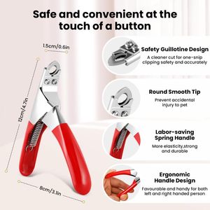 Cortauñas para Mascotas de Acero Inoxidable, Juego de Cortauñas para Perros y Gatos, Cortauñas Resistentes con Cuchilla Afilada y los Mejores Instrumentos - Product Image 2