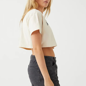 Custom Made Logo Oem Service <b>Crop</b> <b>Top</b> Casual Workout Half <b>Sleeve</b> <b>Crop</b> <b>Top</b> Activewear Slim Fit Cheap Price <b>Crop</b> <b>Top</b> - Product Image 2