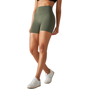 Custom Logo <b>Tummy</b> <b>Control</b> Fitness Butt Lifting Gym Shorts Women Breathable High Waist Biker Yoga Short With Pocket - Product Image 4