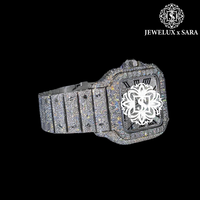 Reloj de Acero Inoxidable con Diamantes Moissanite, con Pantalla de Calendario Multifuncional, Diseño Clásico y Construcción Duradera