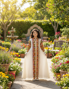 ชุดกะฟตันโมร็อกโก สีสันสวยงาม งานฝีมือประดับลูกปัดแบบดั้งเดิมของชาวมุสลิม ความยาวคลุมเท้า แขนครึ่งแขน ผ้าจอร์เจียร์ ระบายอากาศได้ดี - Product Image 3