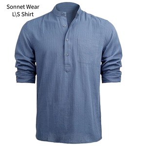 เสื้อเชิ้ตแขนยาวคอวีลำลองสำหรับบุรุษ - Product Image 5