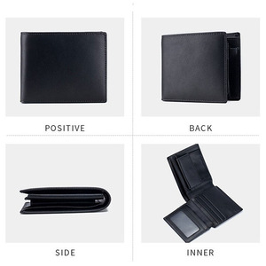 Men's Genuine Leather Slim <b>Wallet</b> Fold Closure Minimalist Design Brown Interior Daily Use Card <b>Holder</b> - Product Image 2