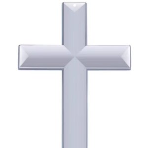 Crucifijo de Diseño Sencillo con Acabado Plateado, Bendición del Obispo, Color Personalizado, Decorativo para Navidad, Iglesia Católica Cristiana - Product Image 1