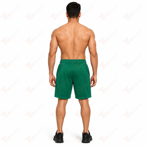 Pantalones Cortos Bermuda de Malla Verde para Hombre, Cintura Media, Cordón Ajustable, Secado Rápido, Casuales, Deportivos, Color Sólido, Tejido de Malla - Product Image 4