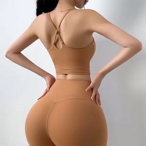 Long Sleeve <b>Ruched</b> High Waist Seamless Yoga Set Crew Neck Full Length Solid Color 3 Piece Set Spandex/Nylon Four-Way - Product Image 3