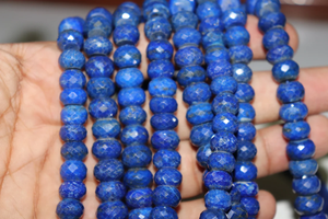 Lapis naturel à facettes rondelle pierres précieuses naturelles 9-11mm brins 16 pouces pour la fabrication de bijoux - Product Image 2