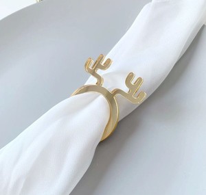 Anillos de Servilleta de Latón Hechos a Mano con Diseño de Reno, para Eventos, Bodas, Navidad, Modernos, Metálicos, Decorativos para la Mesa - Product Image 2